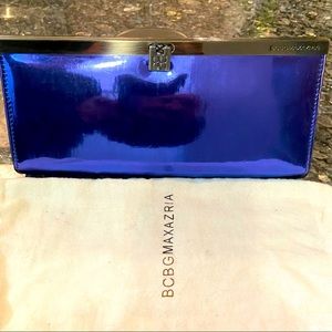 BCBG METALLIC BLUE CLUTCH